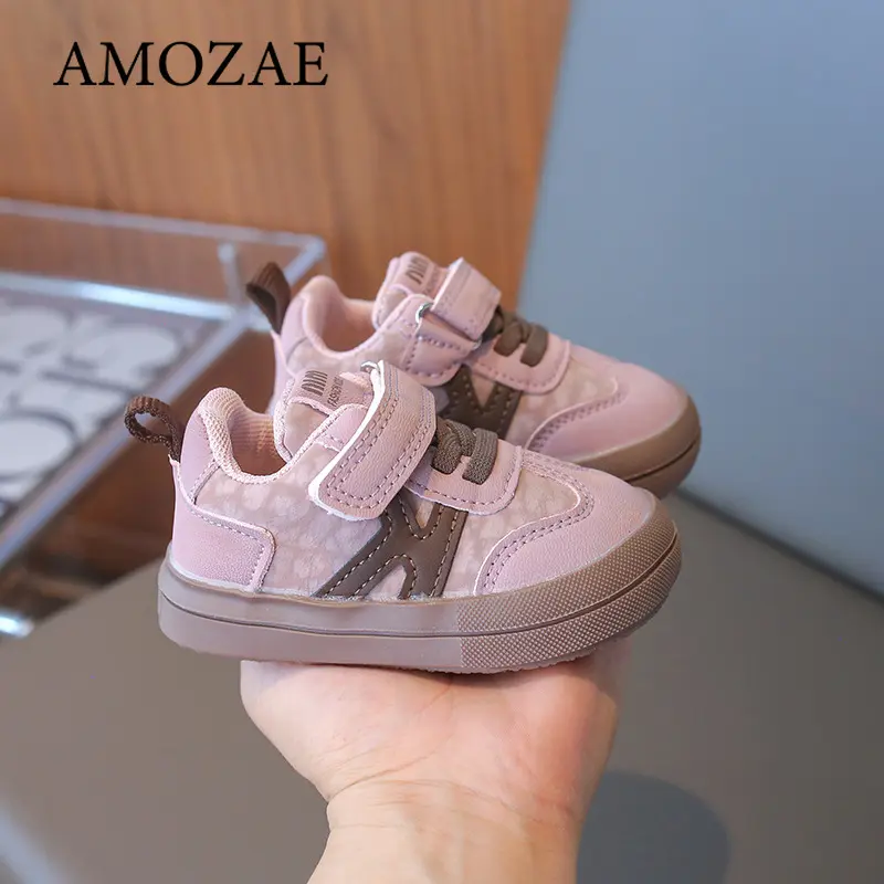 Children PU Leather Boy's Girl's Sport Sneakers Soft-soled Waterproof Infant Baby Ergonomics Kid's Sneakers