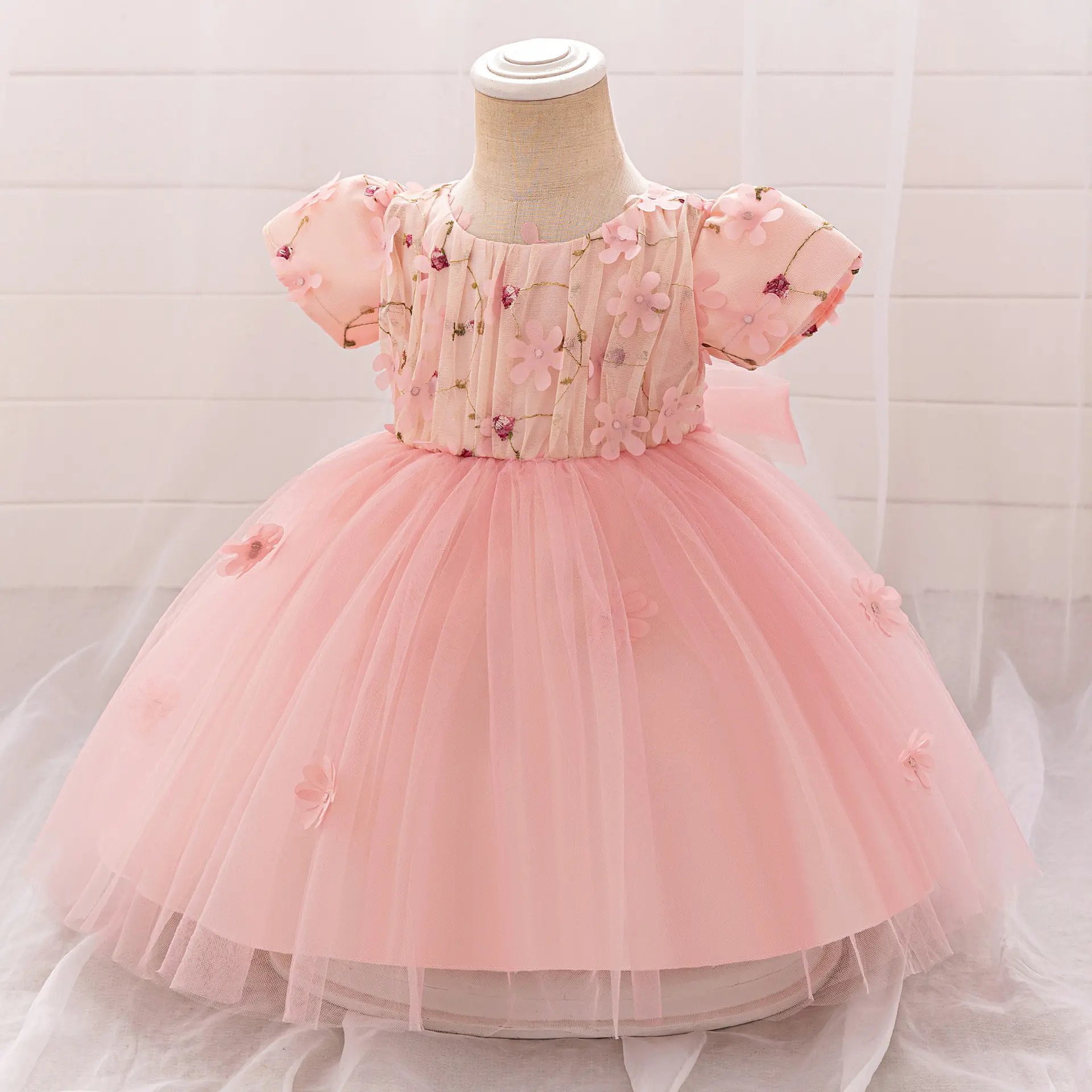 Summer Baby Girls Dress Toddler Girl Clothes Infant Baby 1 Years Birthday Princess Party Dresses Floral Newborn Wedding Gown