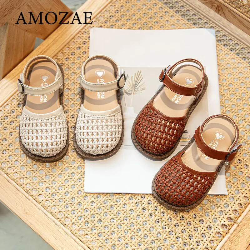 Children Girls Sandal Princess Hollow-Out Shoes Kids Vintage Casual Flats Child Summer Shoe Toddler Bohemia Style Beach Shoe