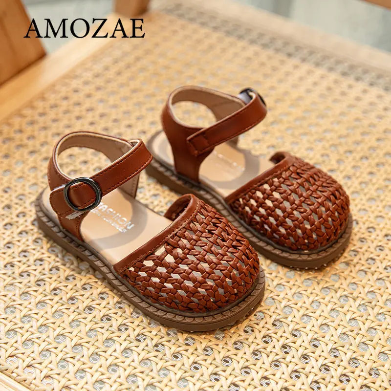 Children Girls Sandal Princess Hollow-Out Shoes Kids Vintage Casual Flats Child Summer Shoe Toddler Bohemia Style Beach Shoe