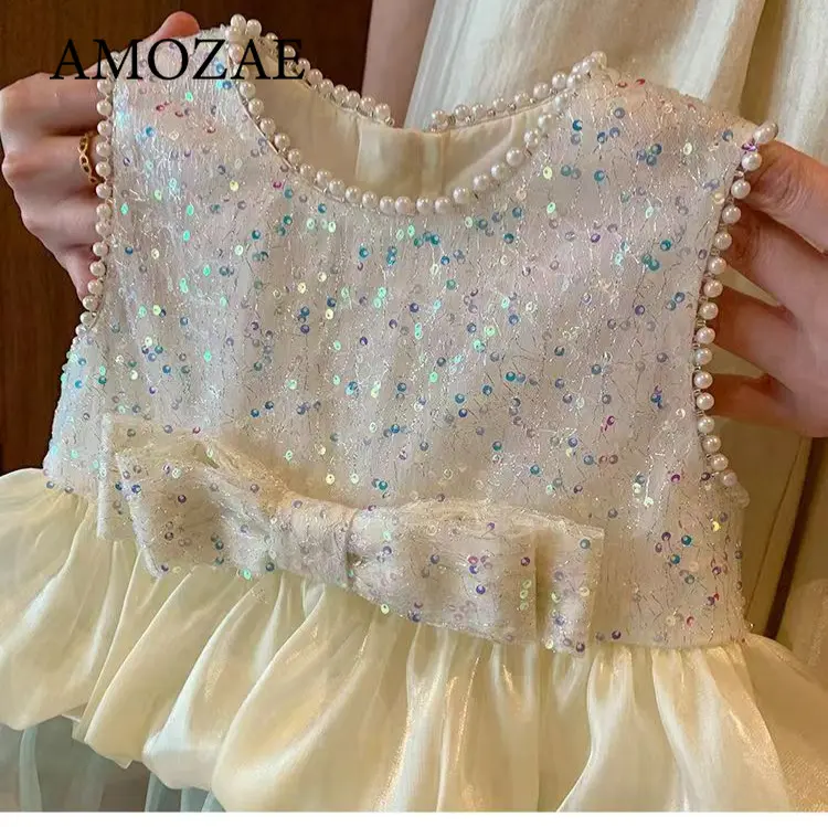 Girls' Summer Dress 2025 New Medium and Small Children's Tank Top Skirt Children's Cake Skirt Baby Elegant Princess Skirt