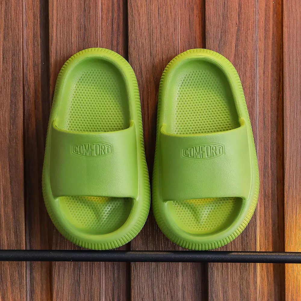 Summer Children Engraved Soft Bottom Bath Slippers Breathable Non-Slip Drainage Indoor Outdoor Beach Home Shoes for Boys Girls