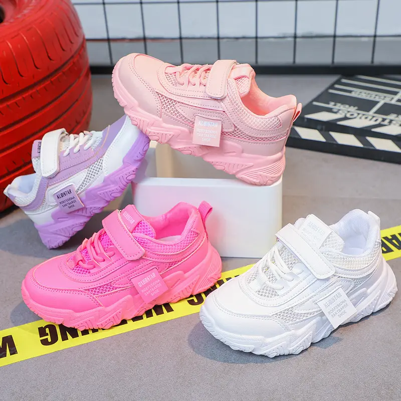 Kids Breathable AntiSkid Soft Running Sneakers for Boys Girls Air Mesh Casual Sports Shoes Spring Summer School Uniform Style