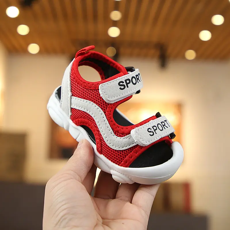 Summer Toddler Sandals Baby Boys Girls Sport Shoes Mesh Breathable Infant Sneakers Beach Sandals Solid Color Net Cloth Kids