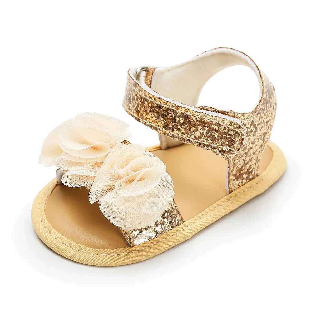 Summer Newborn Baby Girls Shoes Flower Lace Sandals Fashion Infant Toddler Soft-soled Non-slip Shoes 0-18 Months First Walker