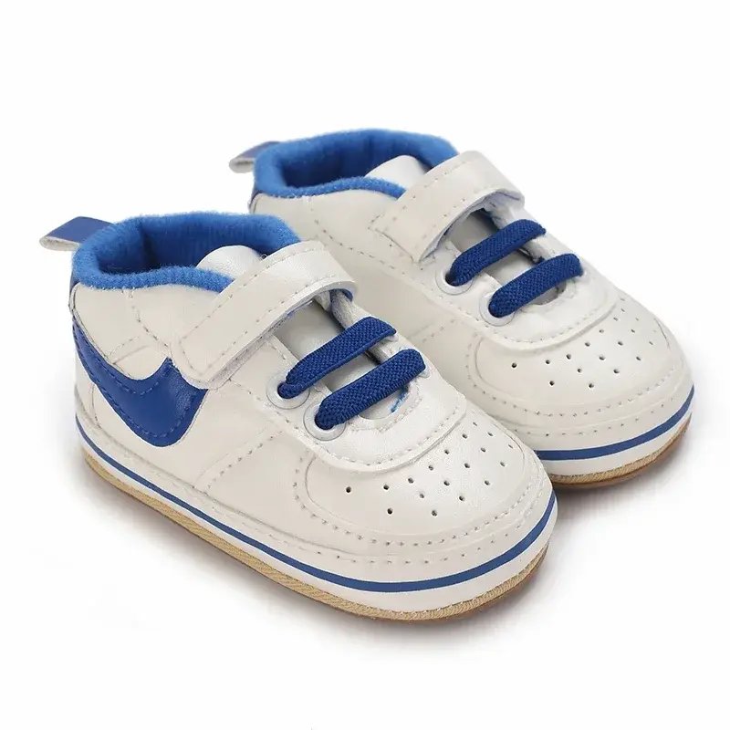 Newborn Baby Shoes for Boys and Girls Classic Sports Rubber PU Leather Multi Color First Walker Casual Sports Shoes 0-18M