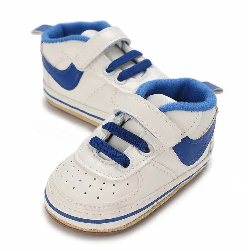 Newborn Baby Shoes for Boys and Girls Classic Sports Rubber PU Leather Multi Color First Walker Casual Sports Shoes 0-18M