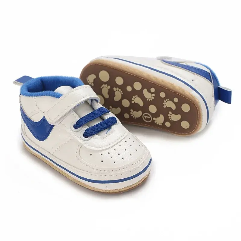 Newborn Baby Shoes for Boys and Girls Classic Sports Rubber PU Leather Multi Color First Walker Casual Sports Shoes 0-18M