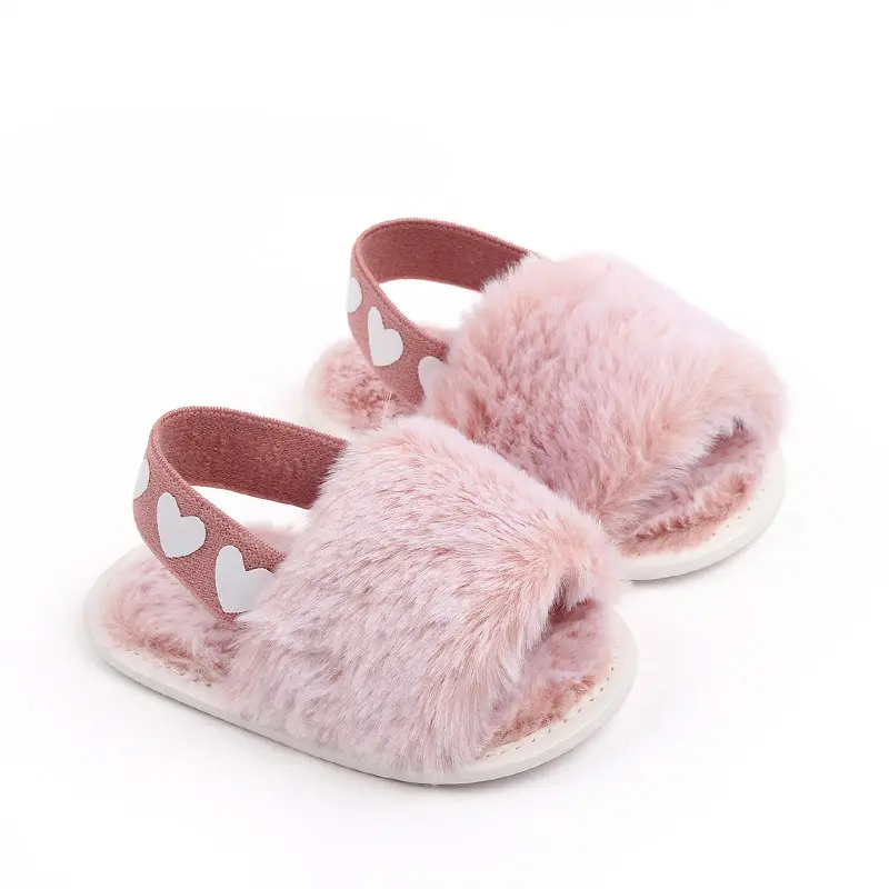 New Arrival Newborn Baby Girls Sandals Cute Summer Winter Plush Soft Sole Flat Princess Shoes Infant Non-Slip First Walkers