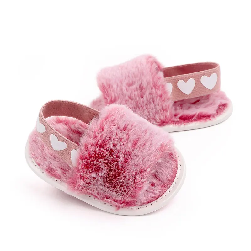 New Arrival Newborn Baby Girls Sandals Cute Summer Winter Plush Soft Sole Flat Princess Shoes Infant Non-Slip First Walkers