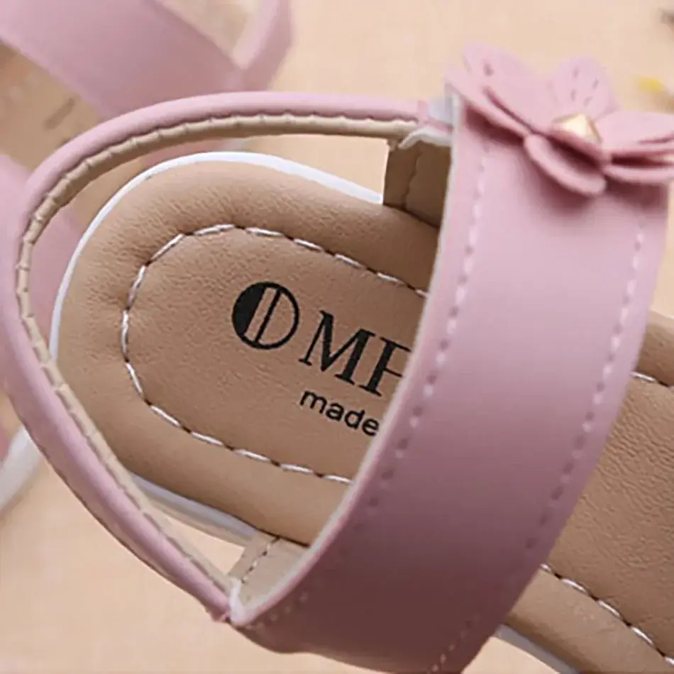 Girls Sandals Gladiator Flowers Sweet Soft Children's Beach Shoes Kids Summer Floral Sandals Princess Fashion Cute High Quality