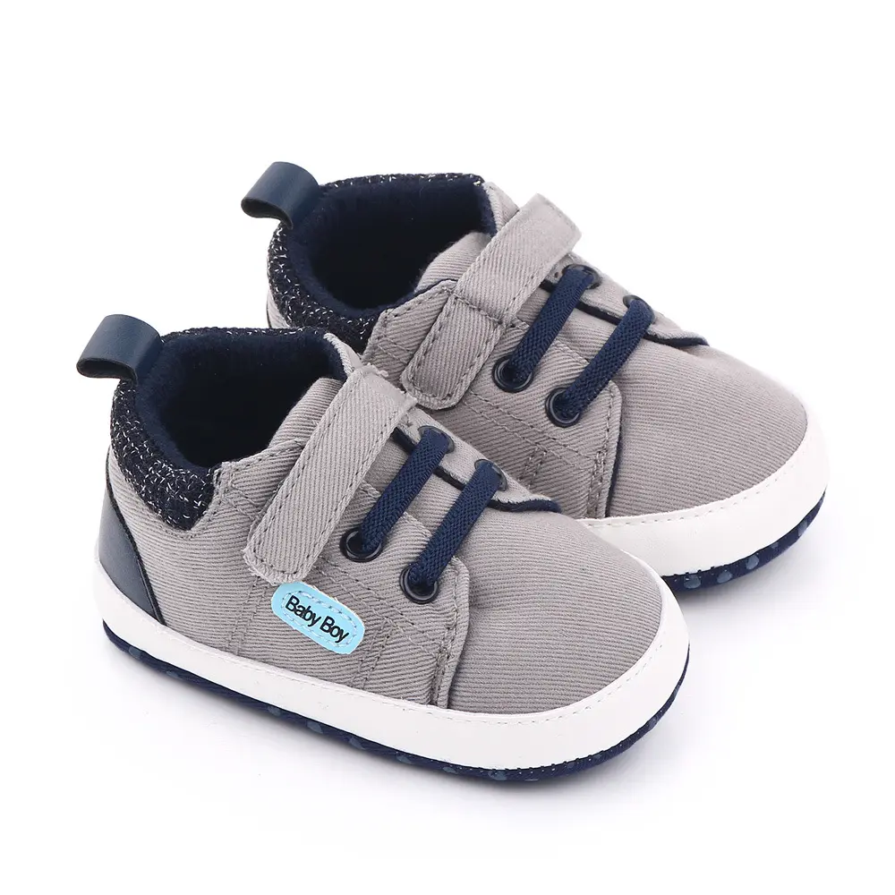 Newborn Baby Boy Soft Sole Shoe Anti Slip Canvas Sneaker Trainers Prewalker Casual Sports Infant Crib Shoes