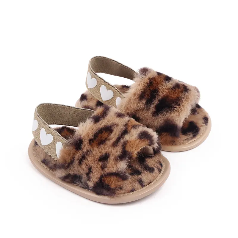 New Arrival Newborn Baby Girls Sandals Cute Summer Winter Plush Soft Sole Flat Princess Shoes Infant Non-Slip First Walkers