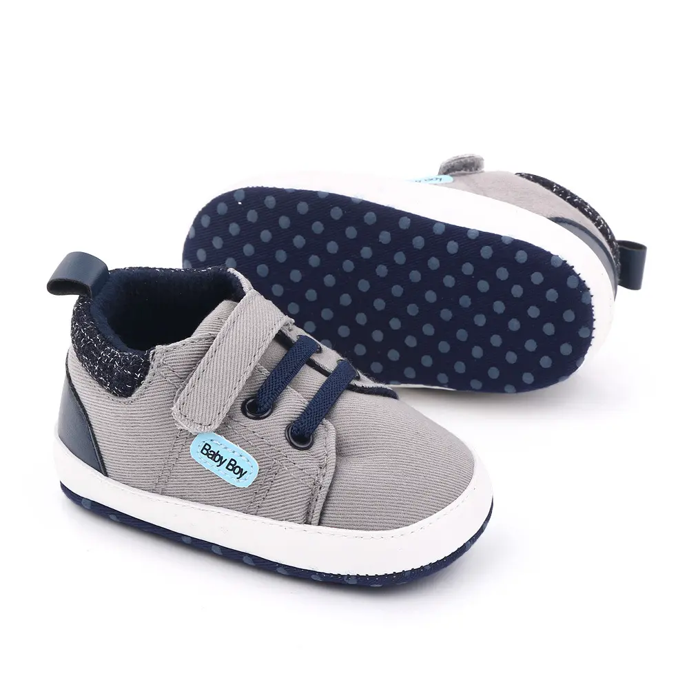 Newborn Baby Boy Soft Sole Shoe Anti Slip Canvas Sneaker Trainers Prewalker Casual Sports Infant Crib Shoes