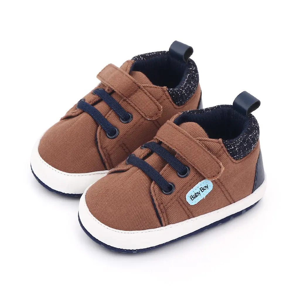 Newborn Baby Boy Soft Sole Shoe Anti Slip Canvas Sneaker Trainers Prewalker Casual Sports Infant Crib Shoes