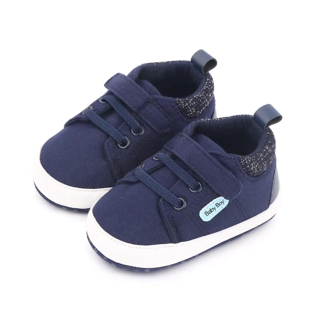 Newborn Baby Boy Soft Sole Shoe Anti Slip Canvas Sneaker Trainers Prewalker Casual Sports Infant Crib Shoes
