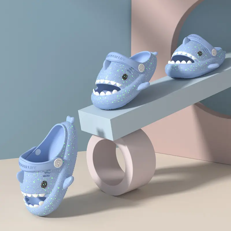EVA Ultra Light Boys and Girls Baby and Toddler Anti Slip Hole Shoes Children's Sandals Cartoon Shark Sandals Slippers