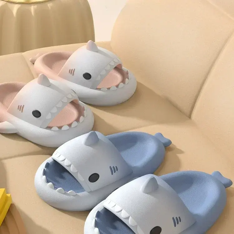 Children Summer Gradient Shark Slippers Kids Anti Slip Soft Sole Removable Fins Indoor Outdoor Fun Shoes Boys Girls Beach Slides