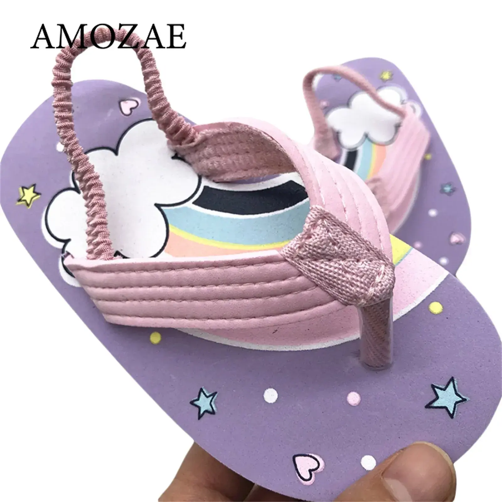Little Kids Boys Girls Flip-flops for Summer Toddler Eva Elastic Beach Shoes Children Stylish Various Colors Flat Slippers