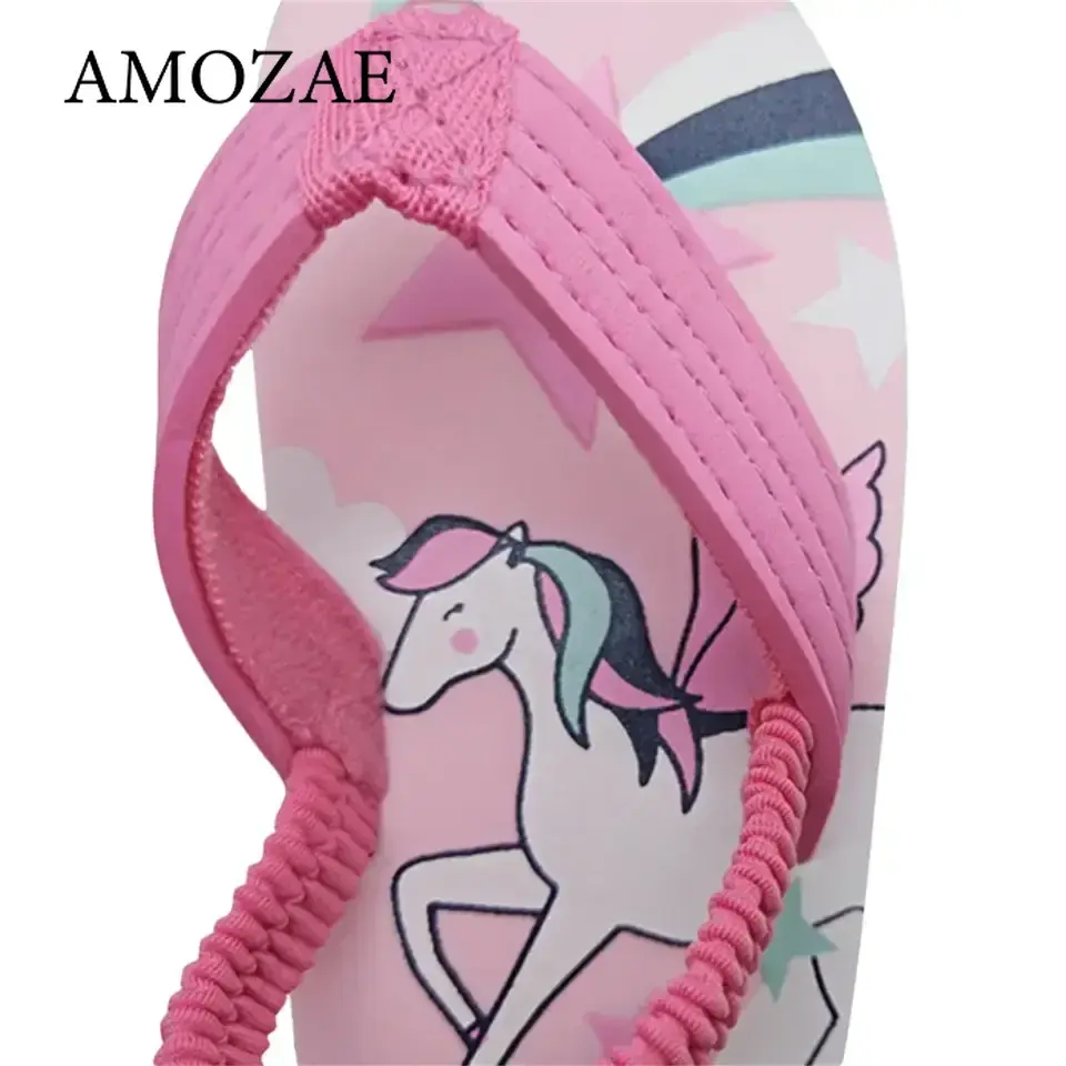 Little Kids Boys Girls Flip-flops for Summer Toddler Eva Elastic Beach Shoes Children Stylish Various Colors Flat Slippers