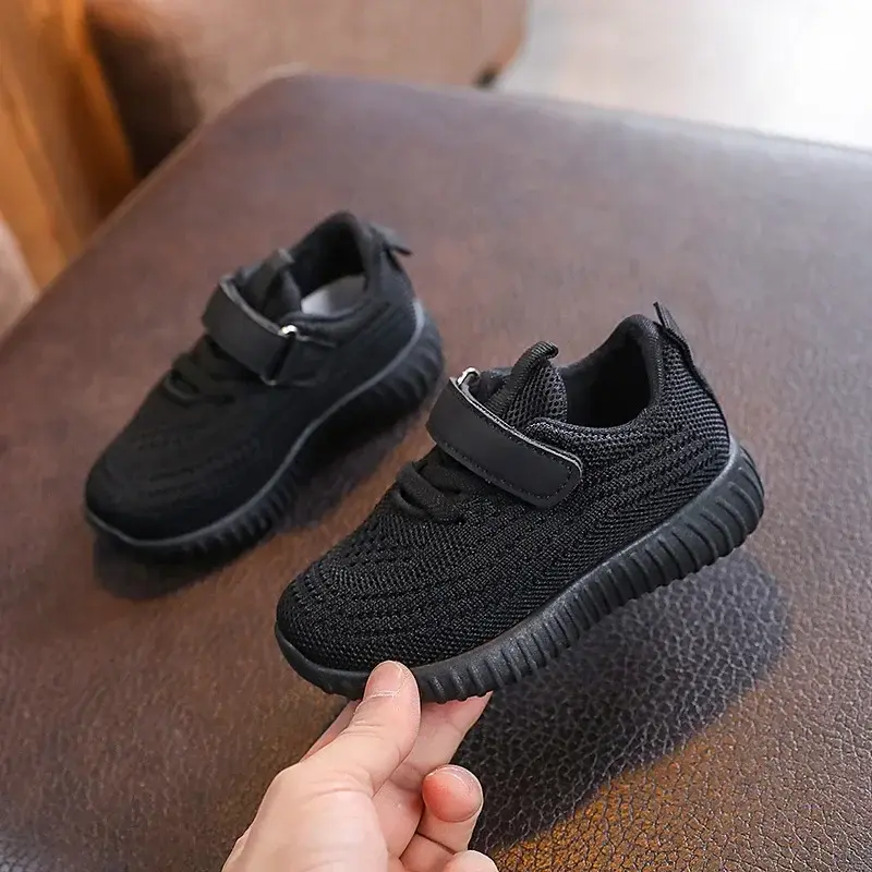 Children Tennis Sneakers Slip On Girls Boys Casual Running Shoes mesh Breathable with Soft Soled Sports Hook-Loop Outdoor Shoes