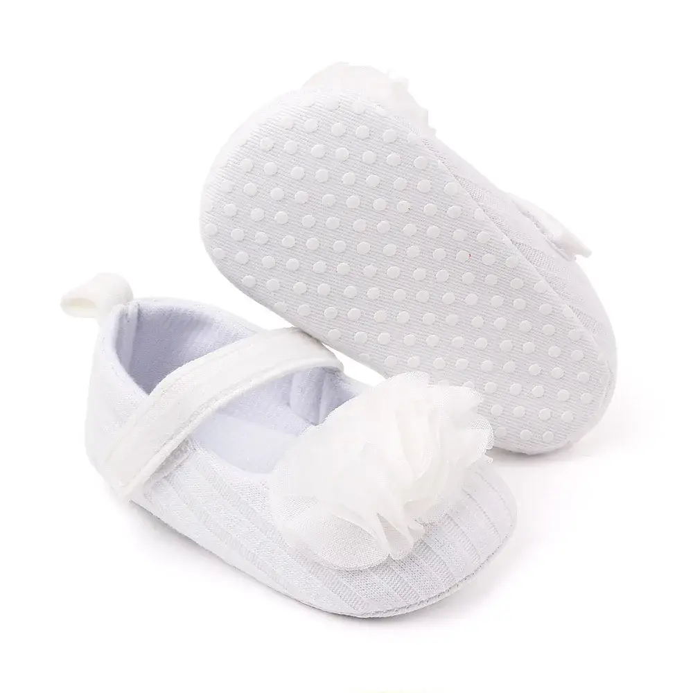 Newborn Baby Girl Shoes Anti Slip Soft Sole Toddler Infant First Walkers Baby Girls Newborn Pink Cute Lace Flower Cotton Shoes