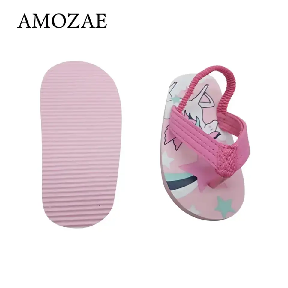 Little Kids Boys Girls Flip-flops for Summer Toddler Eva Elastic Beach Shoes Children Stylish Various Colors Flat Slippers