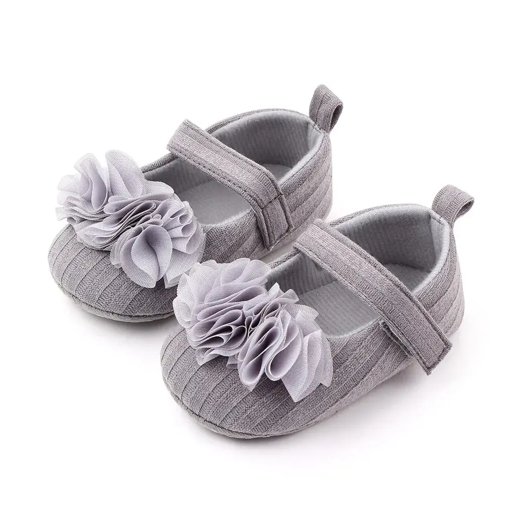 Newborn Baby Girl Shoes Anti Slip Soft Sole Toddler Infant First Walkers Baby Girls Newborn Pink Cute Lace Flower Cotton Shoes