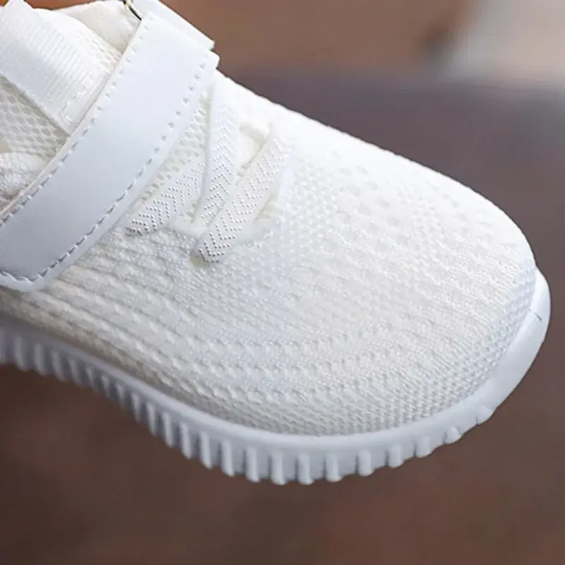 Children Tennis Sneakers Slip On Girls Boys Casual Running Shoes mesh Breathable with Soft Soled Sports Hook-Loop Outdoor Shoes