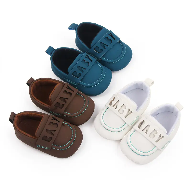 Baby Shoes Newborn Boys Girls Princess PU Toddler Shoes Retro British Style Sole Anti-Slip First Walker Shoes 0-18Months