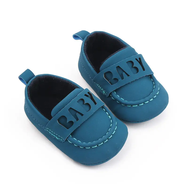 Baby Shoes Newborn Boys Girls Princess PU Toddler Shoes Retro British Style Sole Anti-Slip First Walker Shoes 0-18Months
