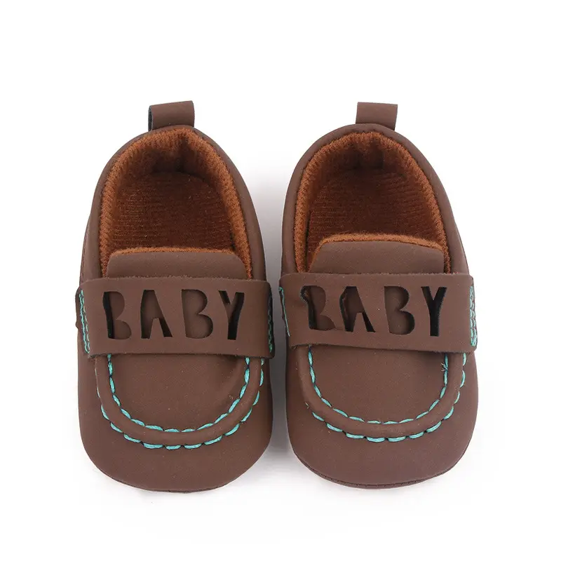 Baby Shoes Newborn Boys Girls Princess PU Toddler Shoes Retro British Style Sole Anti-Slip First Walker Shoes 0-18Months