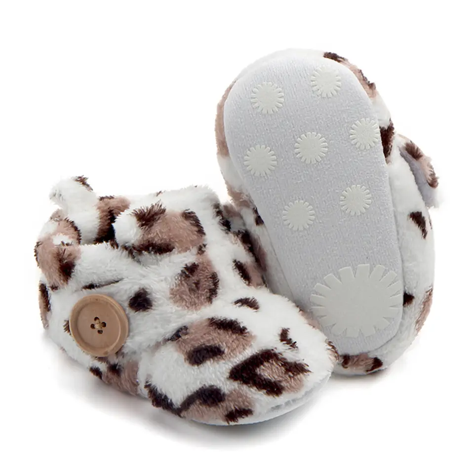 Lovely Hookloop Design Boy Girls Toddler First Walkers Baby Shoes Round Toe Flats Soft Slippers Shoes winter Baby Warm Shoes