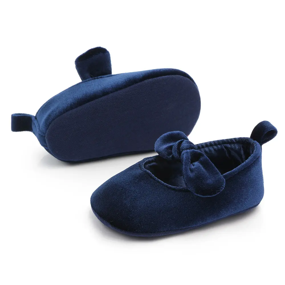 New Baby Shoes Baby Girl Shoes Princess Girl Shoes With Bowknot Hair Band Rubber Sole Anti-slip Toddler First Walkers Infant