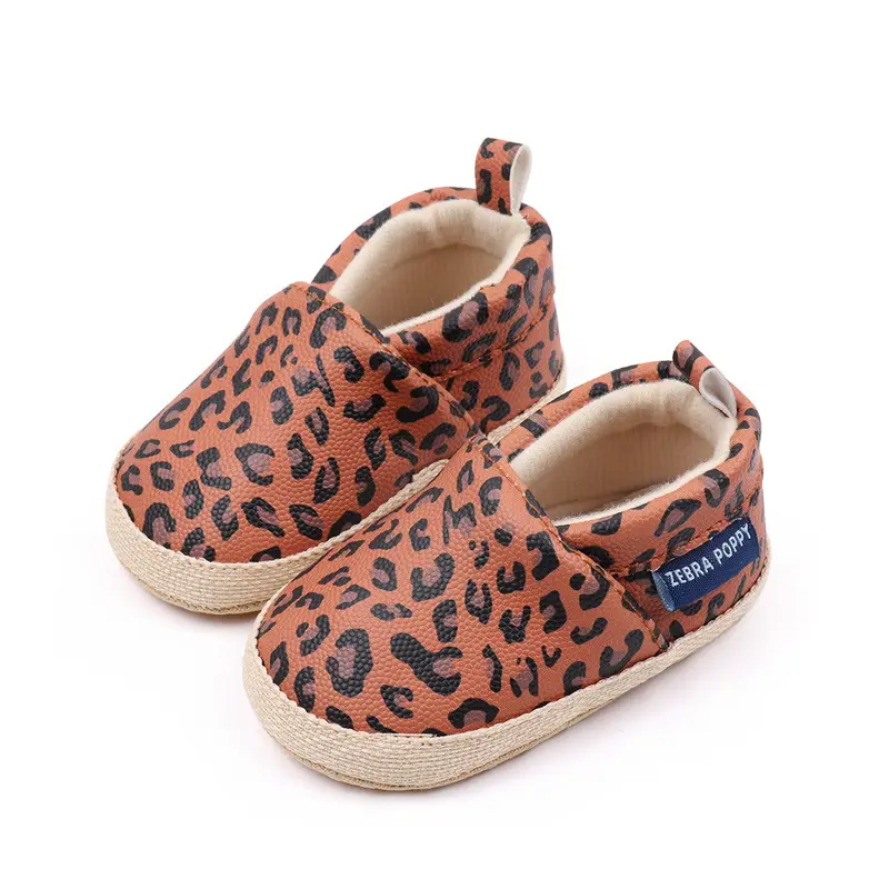 Casual Baby Shoes Soft PU Leather Leopard Fashion Newborn Sneaker Babies Boys Girls Infant Toddler First Walkers 0-18Months