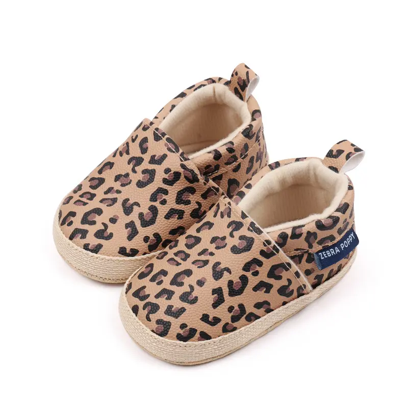 Casual Baby Shoes Soft PU Leather Leopard Fashion Newborn Sneaker Babies Boys Girls Infant Toddler First Walkers 0-18Months