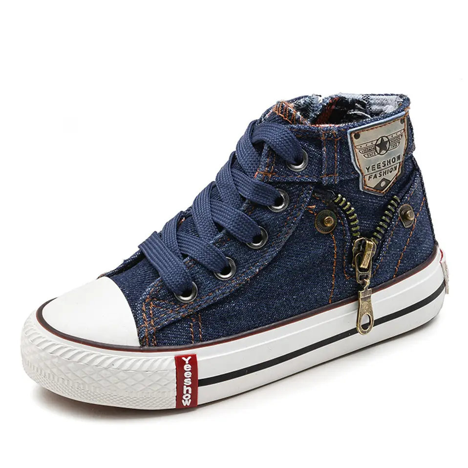 2025 Canvas Children Shoes Sport Breathable Boys Sneakers Brand Kids Shoes For Girls Jeans Denim Casual Child Flat Boots
