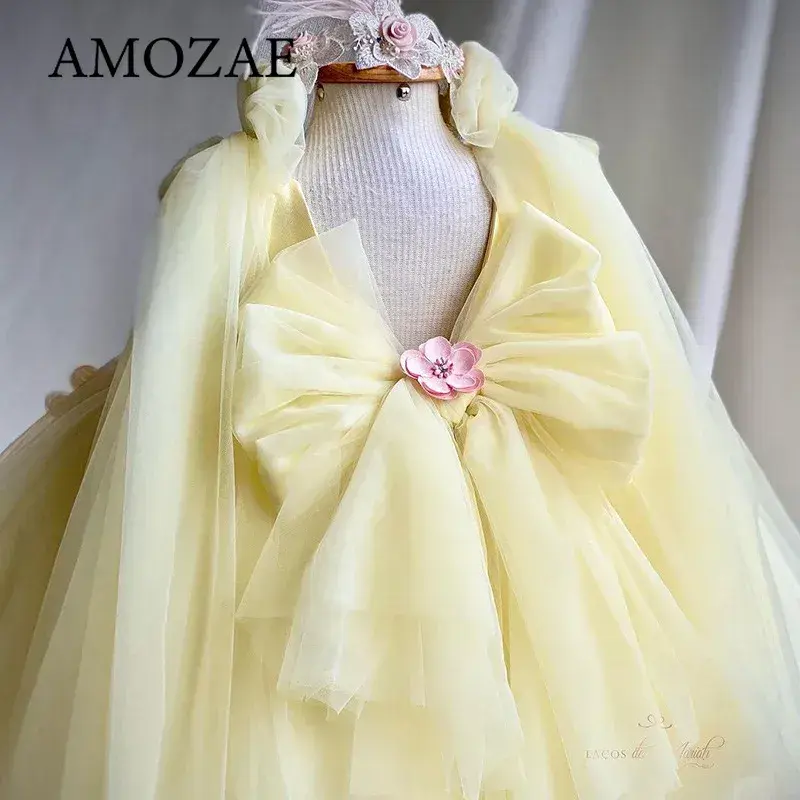 Girl's Princess Luxurious Elegant Butterfly Girl Princess Dress Embroidered Flower Formal Anniversary Celebration Fluffy Dress