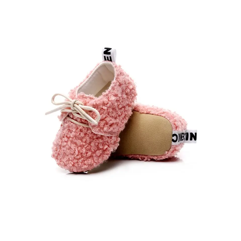 2025 Unisex Baby Shoes Winter New British Style Lace-up Cotton Shoes Hard-soled Children Baby Toddler Shoes 0-2 Years Old