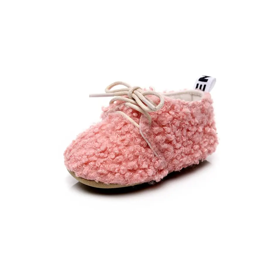 2025 Unisex Baby Shoes Winter New British Style Lace-up Cotton Shoes Hard-soled Children Baby Toddler Shoes 0-2 Years Old