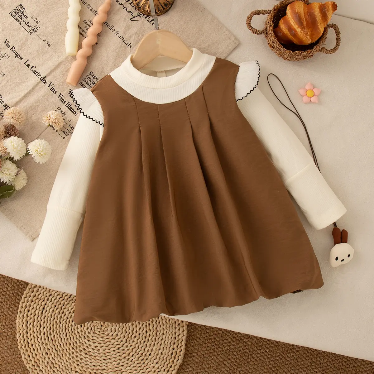 New Spring And Autumn Baby Girl Dress Sweet Long Sleeve Gift Rabbit Pendant Children'S Clothing (9 Months -3 Years Old)