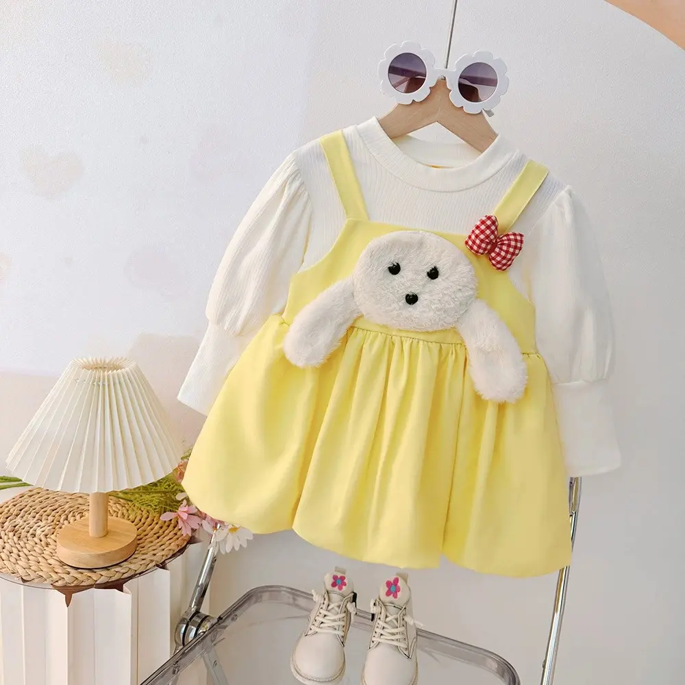 Spring And Autumn New Baby Girl Dress Cute Cartoon Long Sleeve Children'S Clothing (9 Months -3 Years Old)