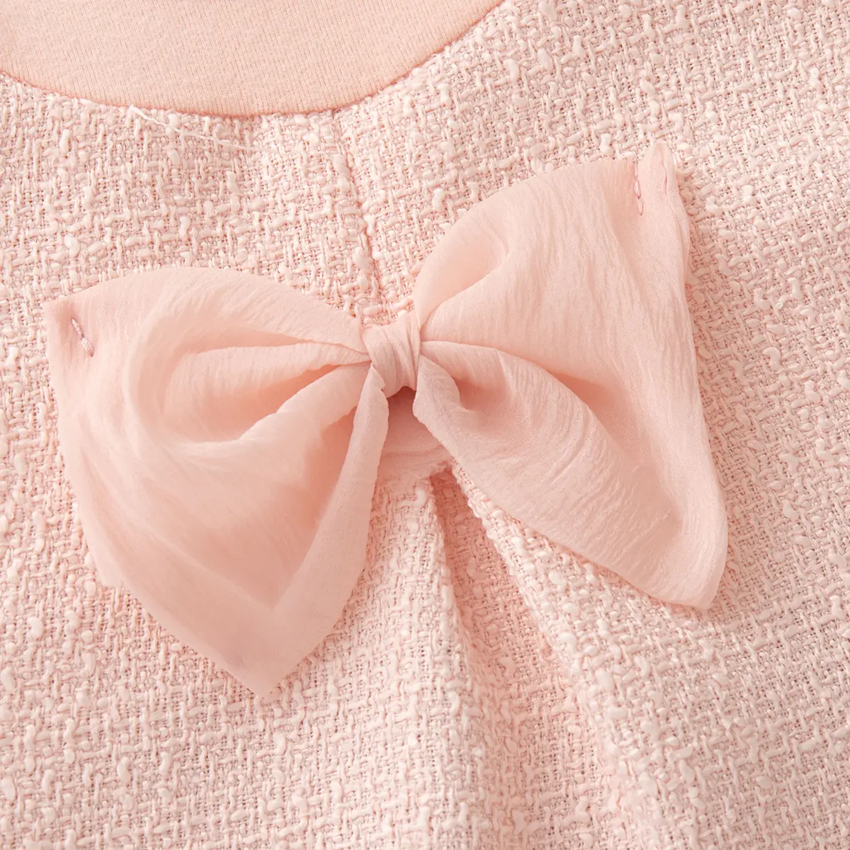 New Baby Girl Dress Spring And Autumn Long Sleeve Princess Style Solid Color Sweet Bow Children'S Clothing (6-24 Months)
