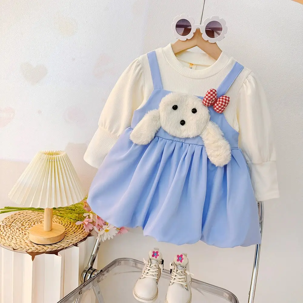 Spring And Autumn New Baby Girl Dress Cute Cartoon Long Sleeve Children'S Clothing (9 Months -3 Years Old)