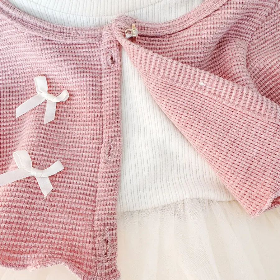 New Spring And Autumn Baby Girl Long Sleeve Dress Sweet Bow Princess Dress Children'S Clothing (9 Months -3 Years Old)