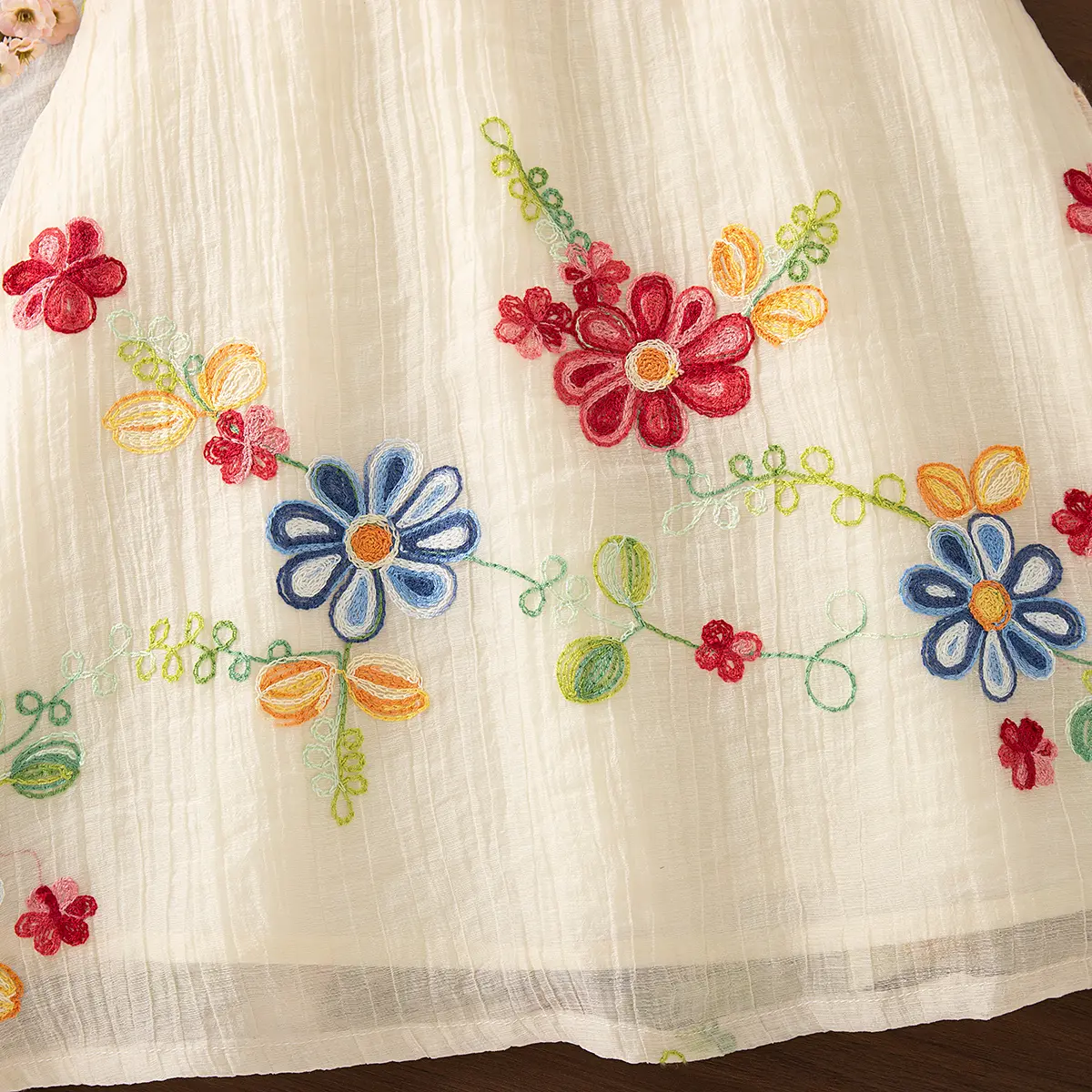 New Summer Baby Girl Dress Sweet Embroidered Flower Sleeveless Round Neck Children'S Clothing (6 Months -3 Years)