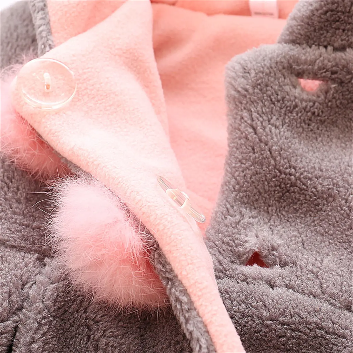 Winter Baby Fleece Coat Girl Cute Ears Hooded Artificial Fur Clothes Children'S Warm Versatile Jacket