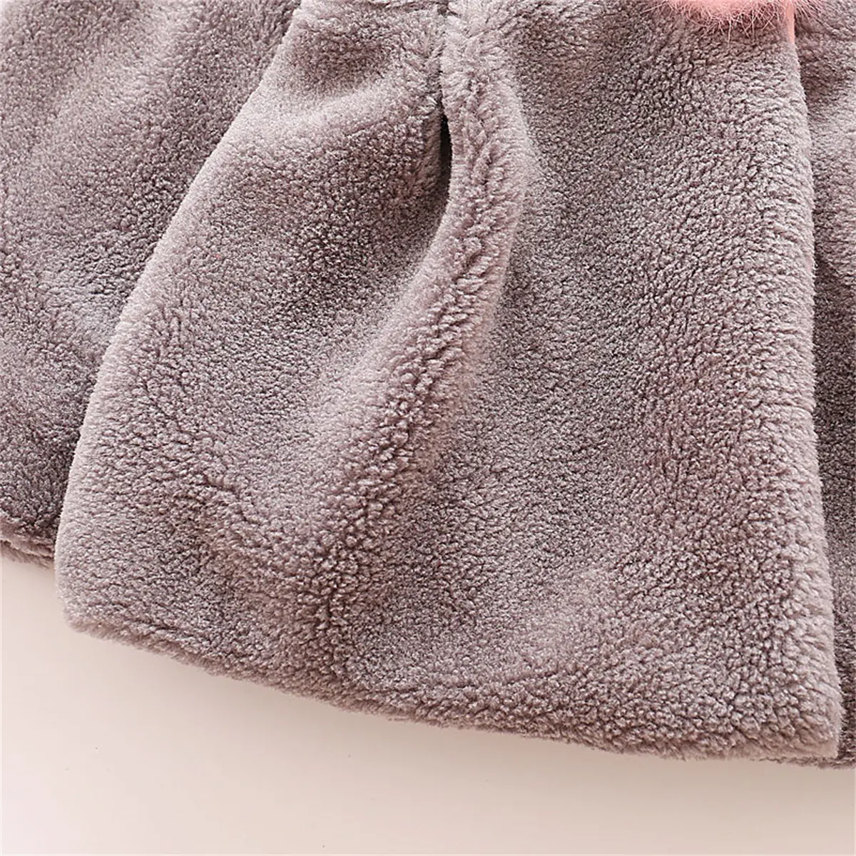 Winter Baby Fleece Coat Girl Cute Ears Hooded Artificial Fur Clothes Children'S Warm Versatile Jacket