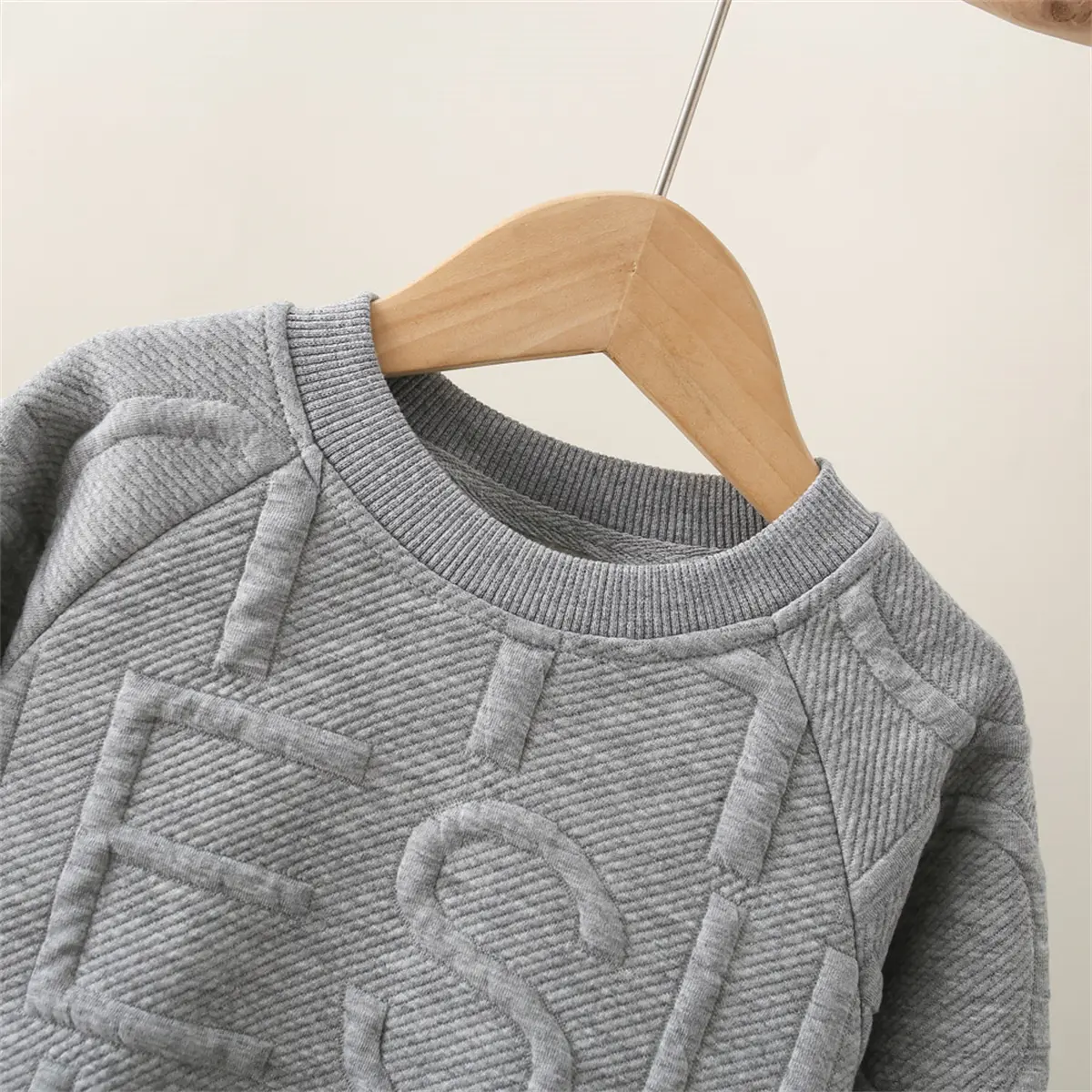 Boys' Baby Top Spring And Autumn Solid Round Neck Long Sleeve Casual Versatile Sweater For Children'S Daily Sports Wear