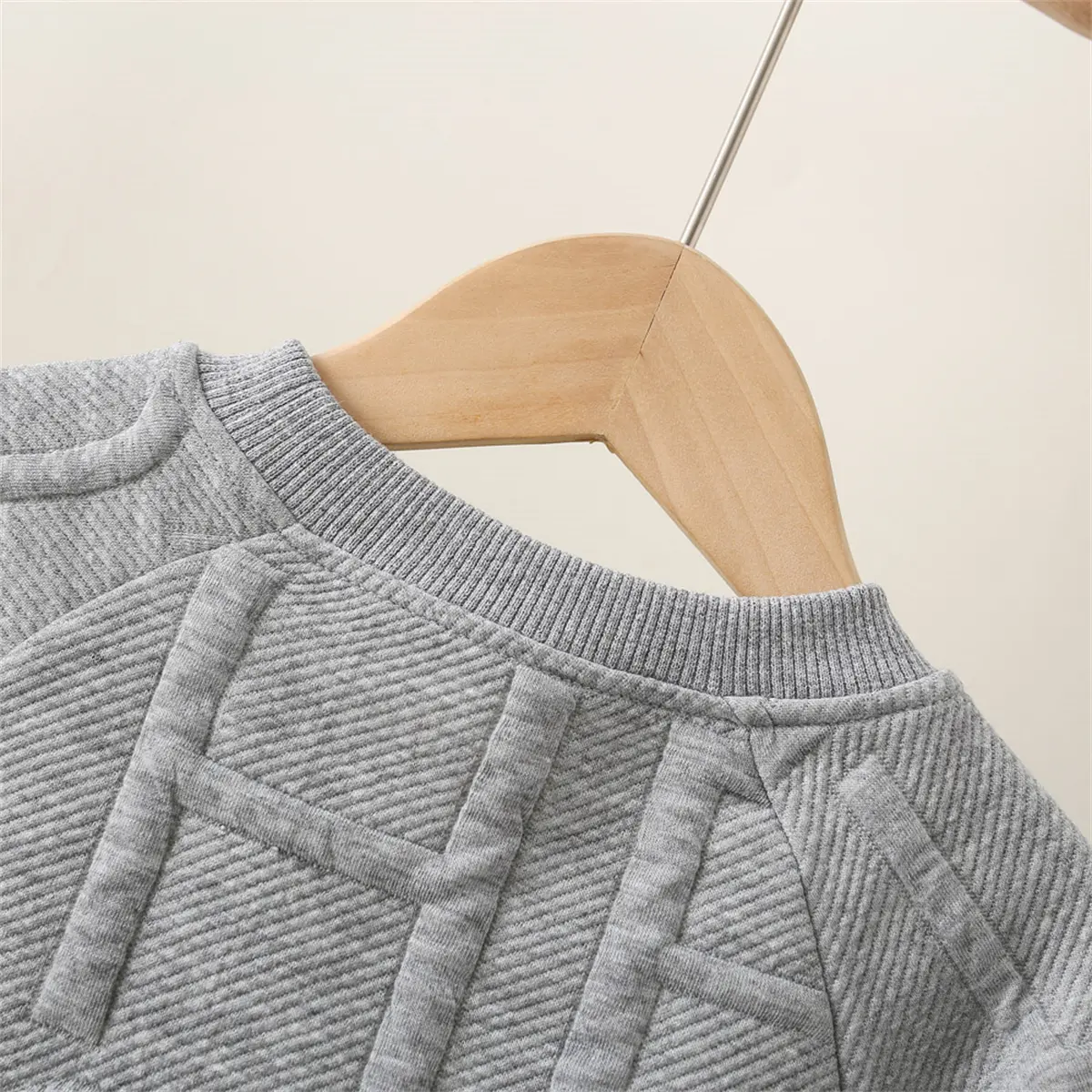 Boys' Baby Top Spring And Autumn Solid Round Neck Long Sleeve Casual Versatile Sweater For Children'S Daily Sports Wear